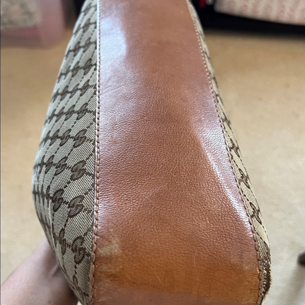 Gucci Beige Brown Monogram Hobo Bag - Picture 7 of 16